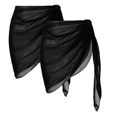 Taiaojing Women S Two Piece Bikini Beach Sarongs Sheer Cover Ups Mesh Wrap Skirt Walmart