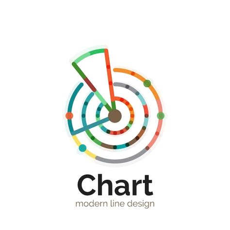 Premium Vector Thin Line Chart Logo Design Graph Icon Modern Colorful