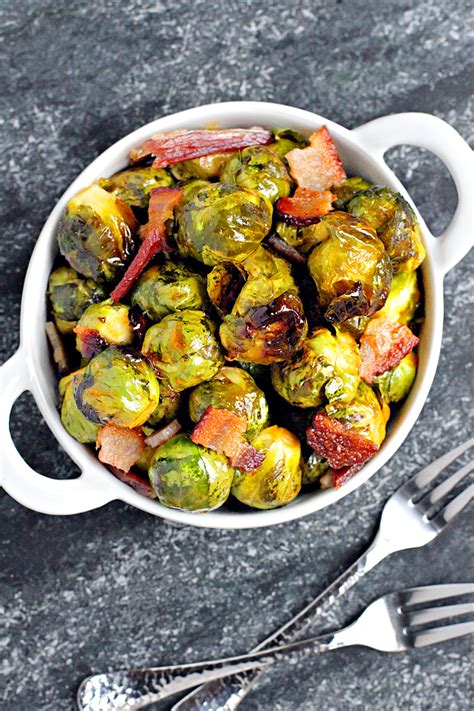 Roasted Brussels Sprouts With Bacon And Honey Sriracha Glaze Two Of A Kind