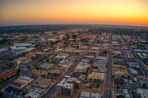 Aerial View Of Downtown Bakersfield California Skyline Stock Image