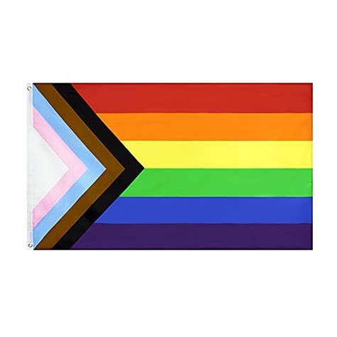 Flaglink Progress Pride Flag 3x5 Fts LGBT Community Support Gay Pride Rainbow Banner In Oman