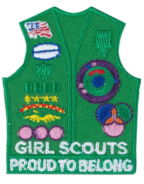girl scouts   usa junior vest  insignia iron  fun patch