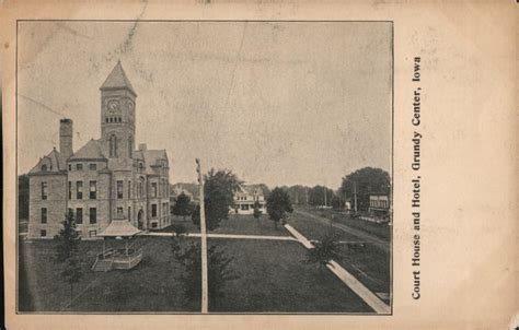 Court House and Hotel Grundy Center, IA Postcard