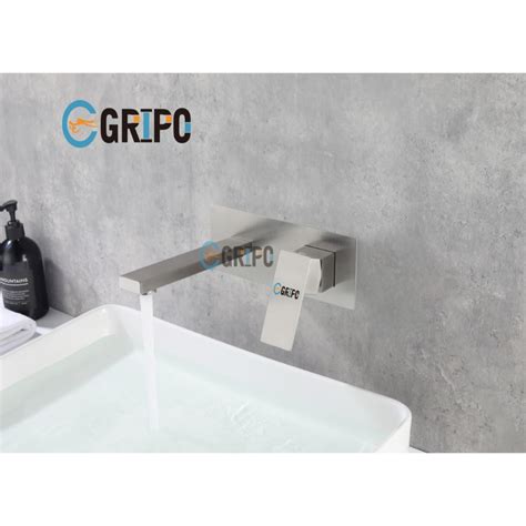 Gripo High End Stainless Recessed Panel Mixer Tap With Pre Embedded Box For Basin Hot