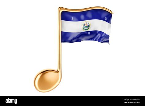 Nota musical con bandera salvadoreña Música en El Salvador concepto