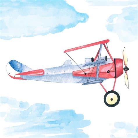 Plane Painting with Watercolor 1225180 Vector Art at Vecteezy