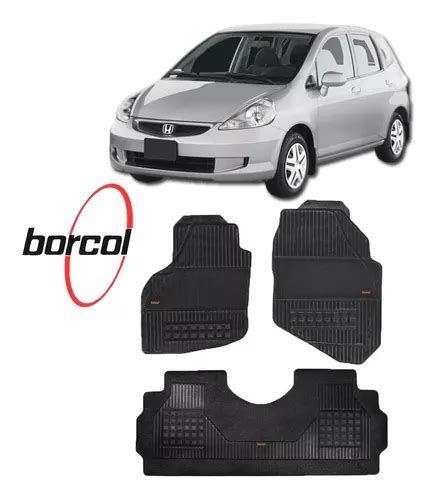 Jogo De Tapetes Honda Fit Borcol Borracha 3 Peças