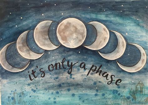 It's Only a Phase Painting | Lunar cycle art ideas, Whimsical moon