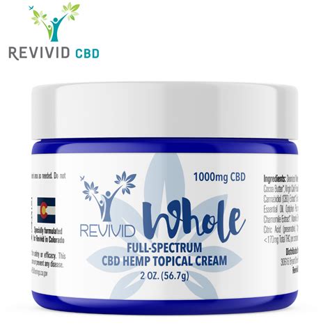 ORGANIC WHOLE TOPICAL 1000mg Full Spectrum – revividus.com
