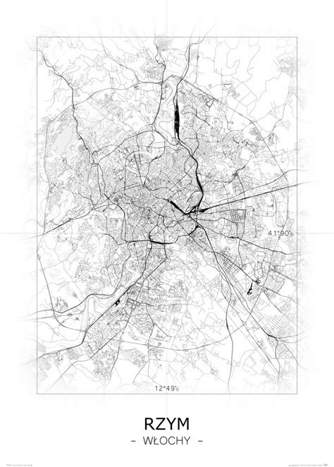 Rzym Włochy mapa miasta plakat na ścianę 50x70 cm PJ3111 Cena