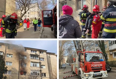 Constan A Imagini De La Un Incendiu Puternic Oameni C Ra I Pe Bra E