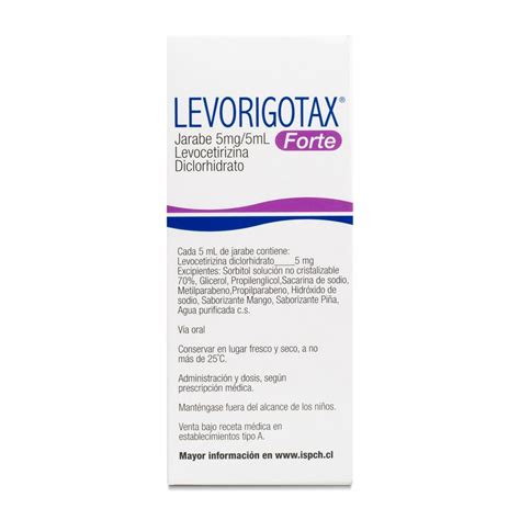 Jarabe Levorigotax Forte Levocetirizina 5 Mg 120 Ml Farmacias Del Dr