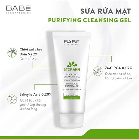 S A R A M T Babe Stop Akn Purifying Cleansing Gel Ml Ph Ng Kh M Da Li U Alma Clinic