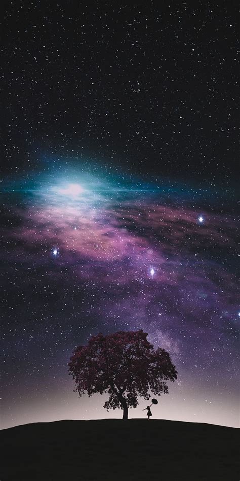 2k Free Download Dreamy Sky Night Starry Galaxy Metal Stars