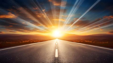 Premium Ai Image Horizon Road And Sunset