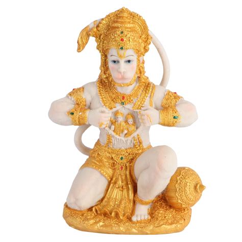 Buy DOITOOL Gold Hanuman Statue Indian Lord Sculpture India Figurine