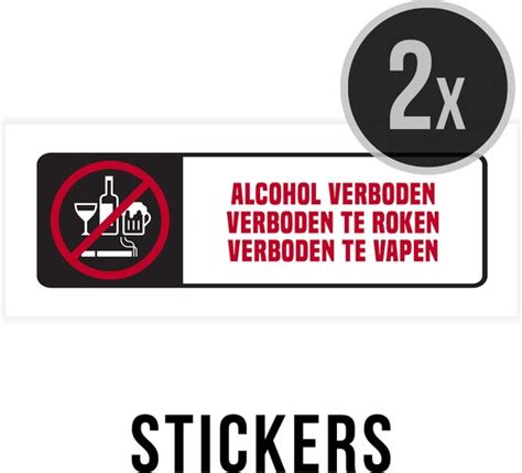 Stickers Pictogram Alcohol Verboden Verboden Te Roken Verboden