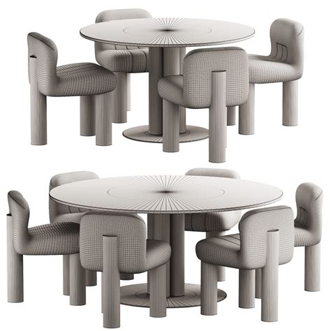 437 Dinning Set 05 Arflex Goya Table Arflex Botolo 3d Model For Vray