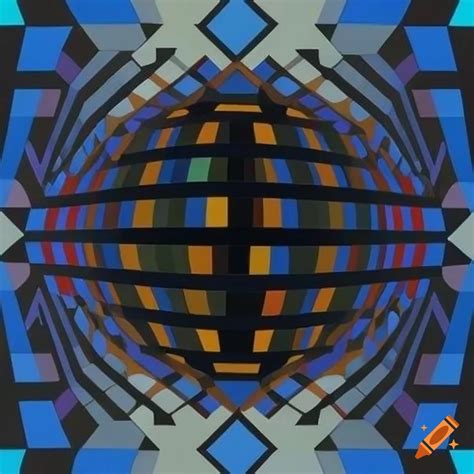 Surrealist Black And White Architecture By Victor Vasarely On Craiyon