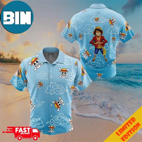 Luffy Pattern One Piece Button Up Animeape Hawaiian Shirt Binteez