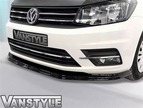 VW CADDY MK4 15 LOWER FRONT ABS GLOSS BLACK SPLITTER SPOILER BUMPER