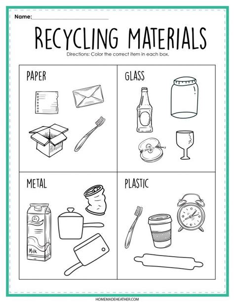 Free Recycling Activity Printable Sheets Recycling Activities