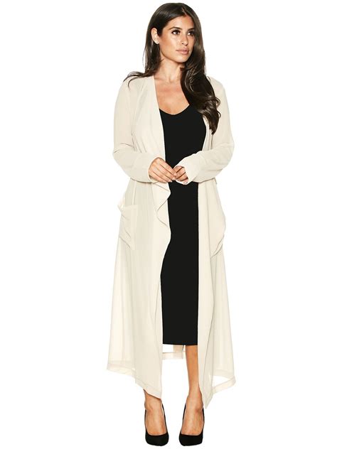 Naked Wardrobe The Sheer Naked Trench Streetwear Women Flare Maxi Skirt Petite Jumpsuit