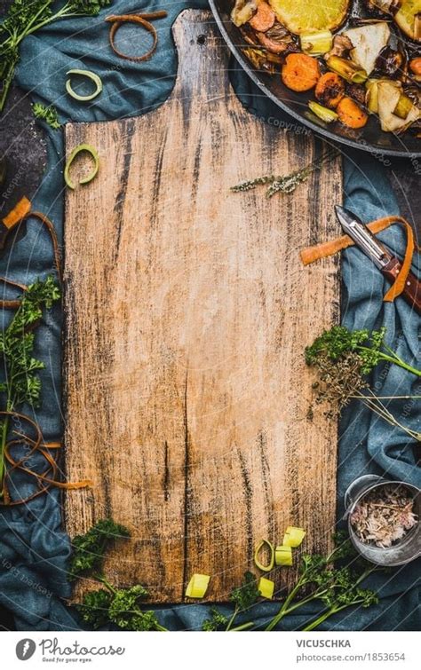 Food Background With Old Chopping Board A Royalty Free Stock Photo