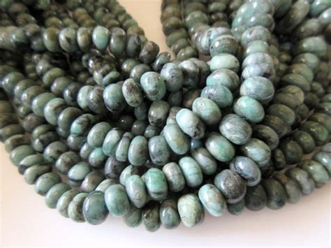 Natural Emerald Smooth Rondelle Bead Wholesale Emerald Beads Etsy