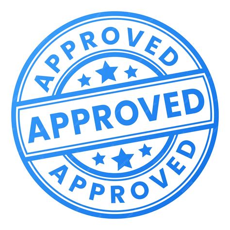 Premium Vector | Blue approved circle stamp seal vector illustration