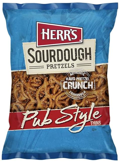 Herrs Pub Style Sourdough Thin Pretzels 12 Ounce Pack Of