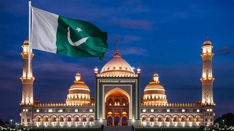 A Majestic Depiction Of The Faisal Mosque In Islamabad Illuminated At