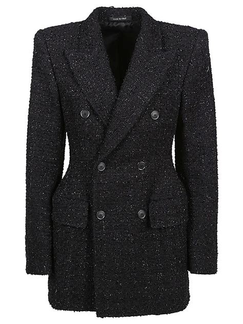 Balenciaga Hourglass Double Breasted Blazer Jacket In Black Lyst