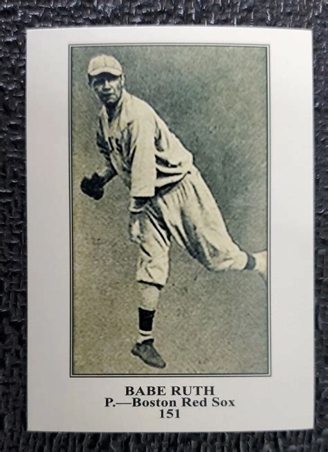 Babe Ruth Baseball Card Red Sox