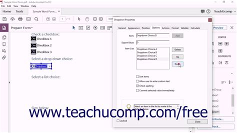 Acrobat Pro Dc Creating Drop Down And List Boxes Adobe Acrobat Pro Dc