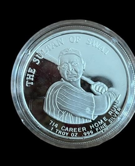 Babe Ruth Rare Limited Edition 1oz Silver Medallion CharityStars