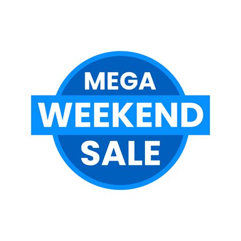 Mega weekend sale shopping icon label design vector 17459942 Vector Art