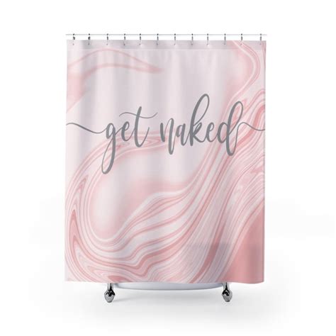 Pink Get Naked Shower Curtain Etsy