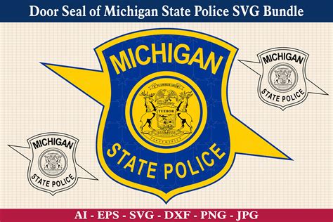 Door Seal of Michigan State Police SVG Bundle, Michigan State Police Emblem SVG, MSP Logo Svg ...