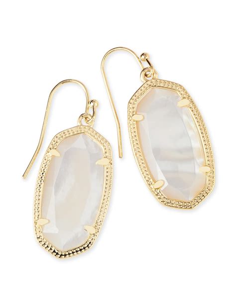 Dani Gold Drop Earrings In Ivory Pearl Kendra Scott