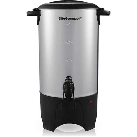 Elite Gourmet Stainless Steel Cup Coffee Urn And Hot Water Dispenser Ccm The Home Depot
