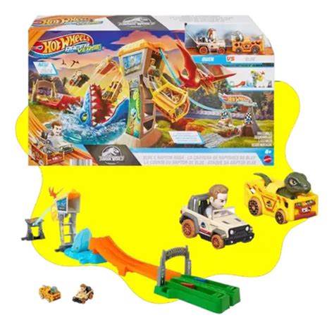 Pista Hot Wheels Jurassic World Completa Tirolesa Corrida Frete grátis