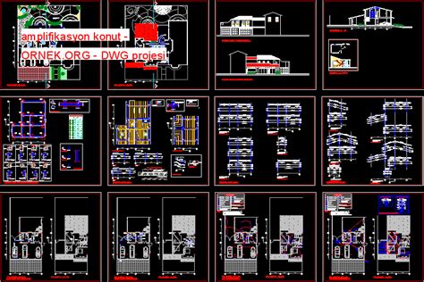 Proje Sitesi Amplifikasyon Konut Autocad Projesi