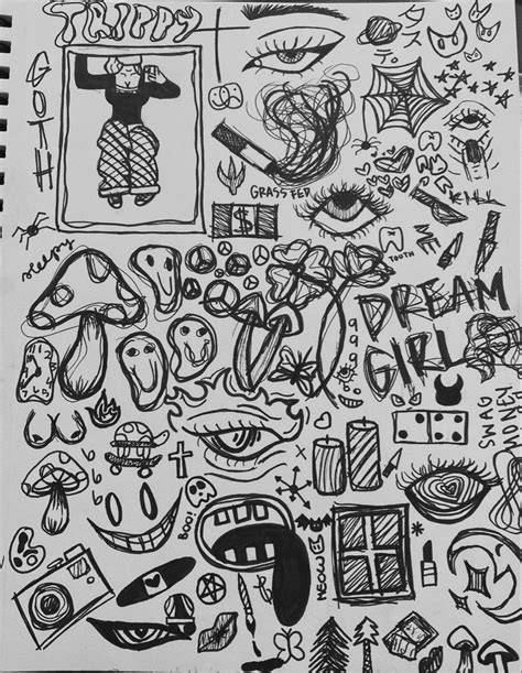 Dooodle Rabiscos Aleatórios Rabiscos De Caderno Tatuagens De Papel