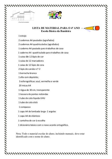 Material Escolar 4 Ano
