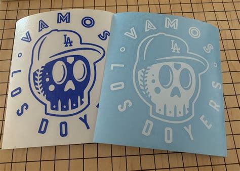 Vamos Los Doyers Skull Vinyl Decal Etsy