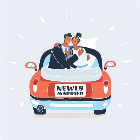 Just Married Couple Cartoon Stock Illustration Illustration Of Date