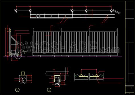sliding gate   constructive details dwg detail  autocad