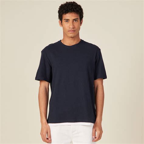 T Shirt Manches Courtes Bleu Marine Homme Bonobo