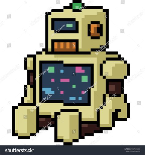 Vector Pixel Art Robot Toy Isolated Stock Vector Royalty Free